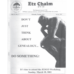 Jewish Genealogical Society of Greater Orlando Etz Chaim Vol 11 number 3