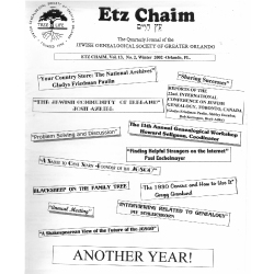 Jewish Genealogical Society of Greater Orlando Etz Chaim Vol 13 number 2