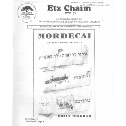 Jewish Genealogical Society of Greater Orlando Etz Chaim Vol 14 number 4