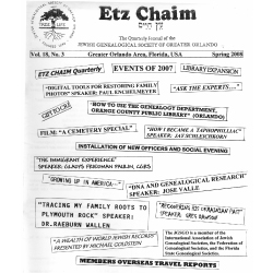 Jewish Genealogical Society of Greater Orlando Etz Chaim Vol 18 number 3