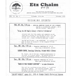 Jewish Genealogical Society of Greater Orlando Etz Chaim Vol 2 number 1