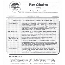 Jewish Genealogical Society of Greater Orlando Etz Chaim Vol 5 number 4