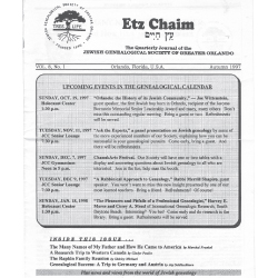 Jewish Genealogical Society of Greater Orlando Etz Chaim Vol 8 number 1