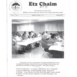 Jewish Genealogical Society of Greater Orlando Etz Chaim Vol 9 number 3