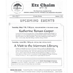 Jewish Genealogical Society of Greater Orlando Etz Chaim Vol 3 number 4